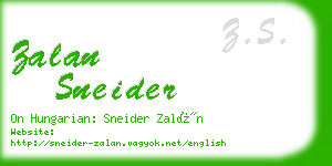 zalan sneider business card